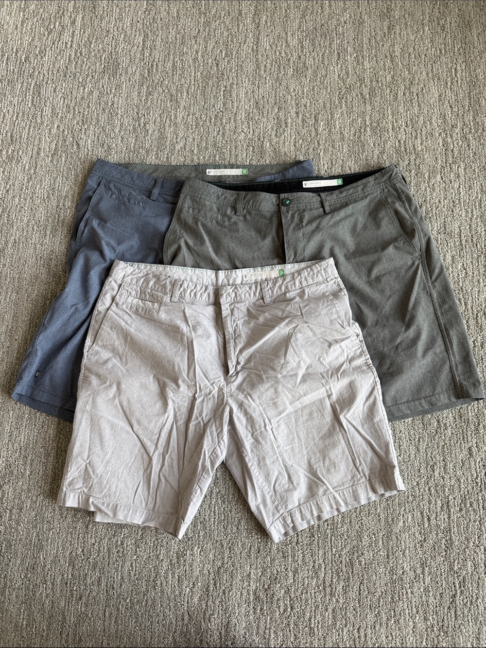 Mens linksoul Performance Stretch Shorts - Gray and blue 38